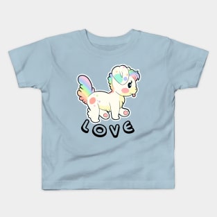 Kawaii Puppy Love Rainbow Kids T-Shirt